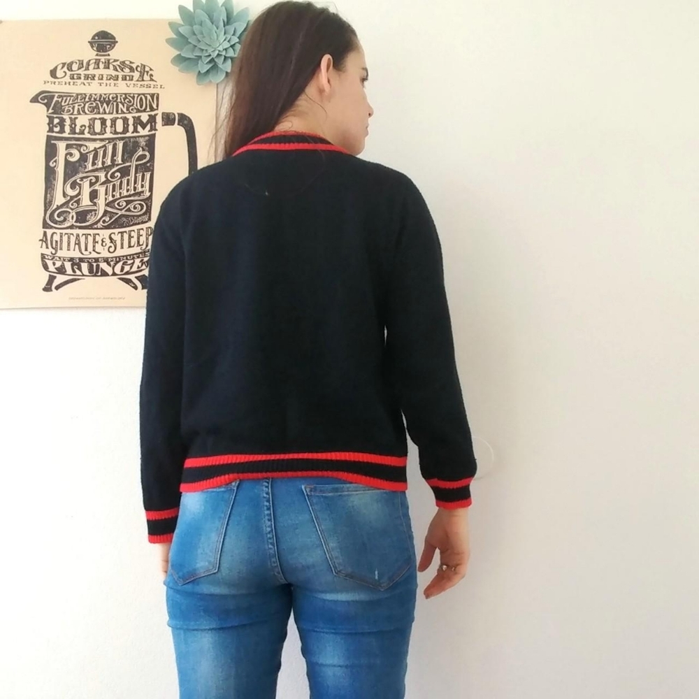 Vintage Black Ringer Sweater - Picture 4 of 4